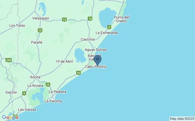 Kaart met locatie Cabo Polonia